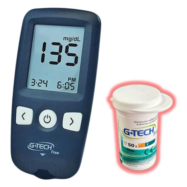 Kit Completo Aparelho+caneta+50 Tiras Gtech Free Diabetes - Imagem 3