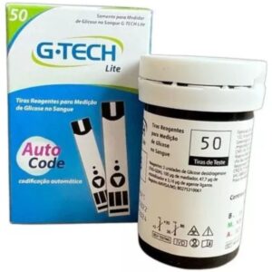 50 Tiras Glicemia G-tech Lite  Fitas Glicose Diabete