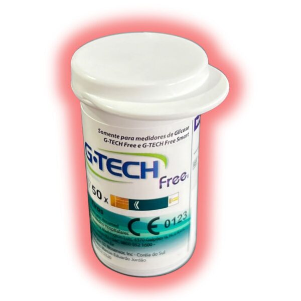 50 Fitas Tiras Medir Glicemia G-tech Free Glicose Diabetes - Imagem 3