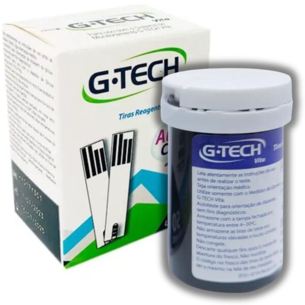 50 Fitas Tiras Medir Glicemia G-tech Vita Glicose Diabetes