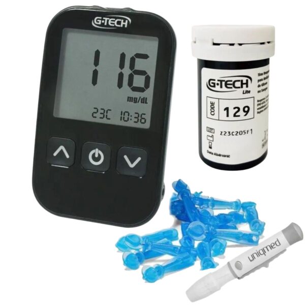 Kit Completo Aparelho+caneta+50 Tiras Gtech Lite Diabetes - Imagem 2